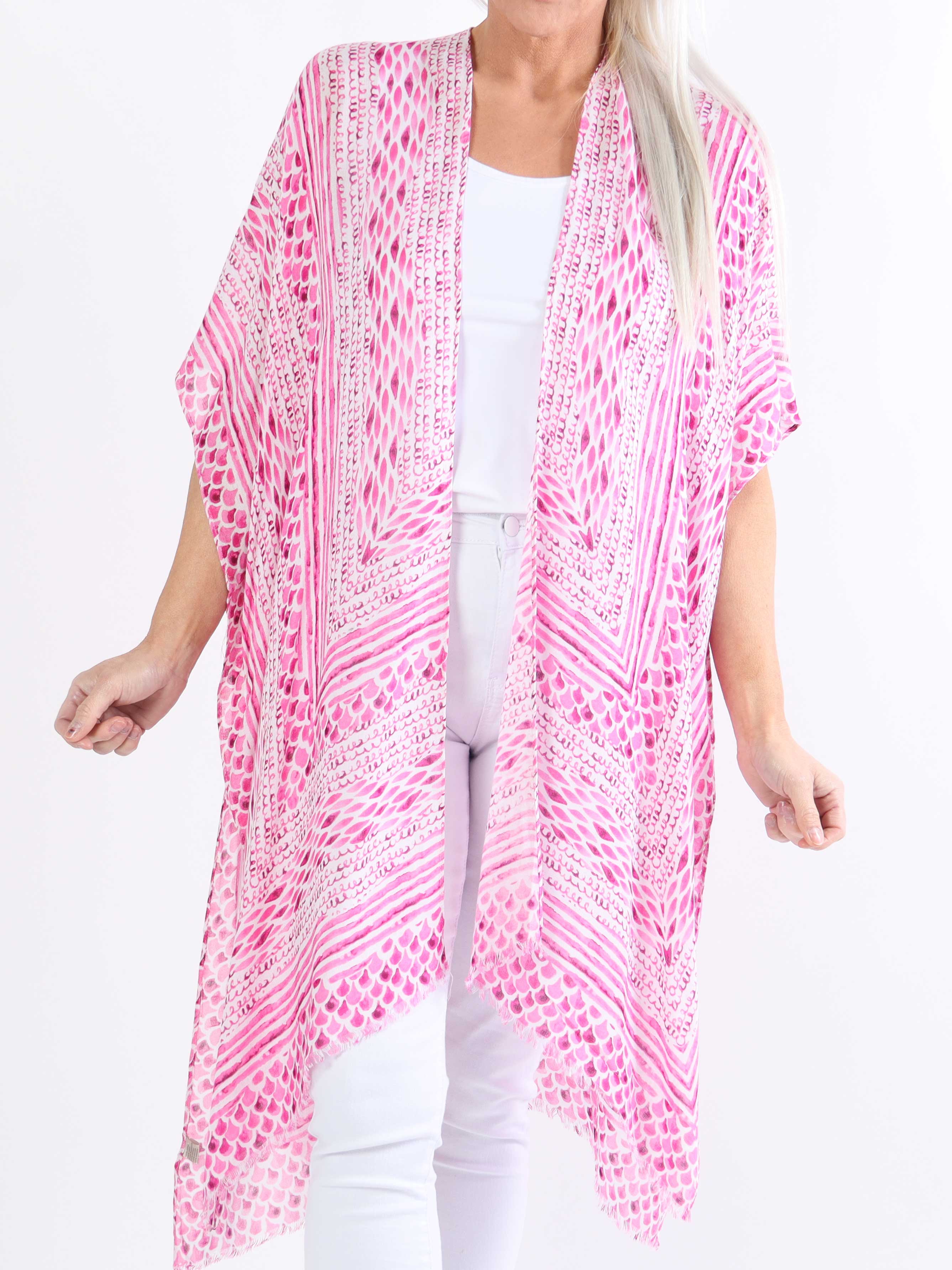 Alexandrine snake - Lätt och luftig plus size kimono i bomull